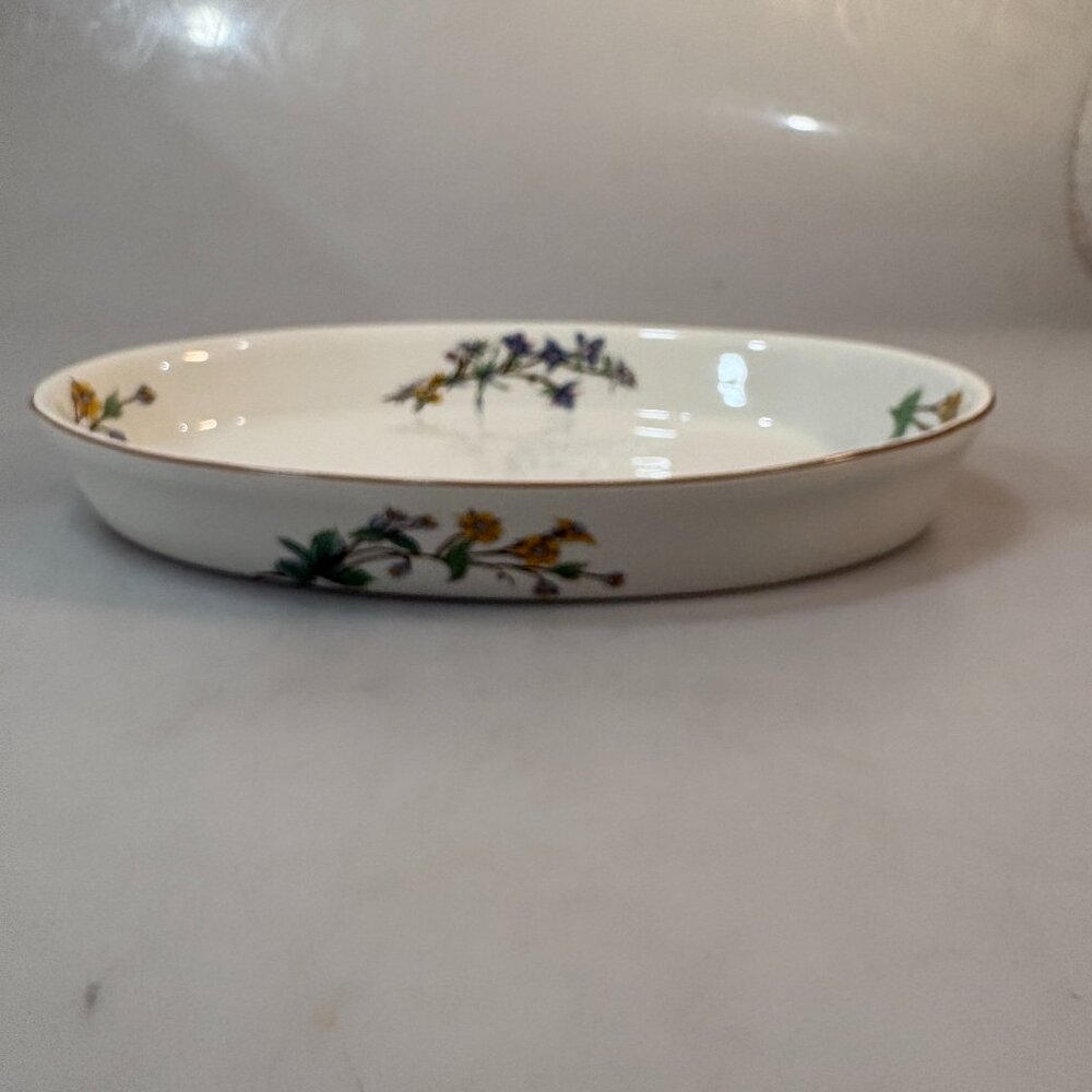Woodhill Citation Floral Oval Stoneware Baker Casserole Vegetable Bowl 13 x 8"